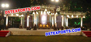 Dernière collection de décorations de mandap de mariage en cristal taillé, mandap en fibre de cristal blanc, mandap de mariage en cristal rêveux, fabricant LONDRES - Product Image 2
