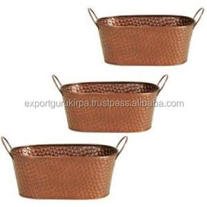 Indian Copper <b>Ice</b> Bucket Metal <b>Ice</b> Holder for Serving <b>Ice</b> <b>Cubes</b> for Home Hotel or Restaurant Bar Use - Product Image 1