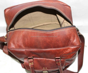 Chèvre véritable — sac de voyage de 19 pouces, ajusteur en cuir véritable, pour bagages - Product Image 3