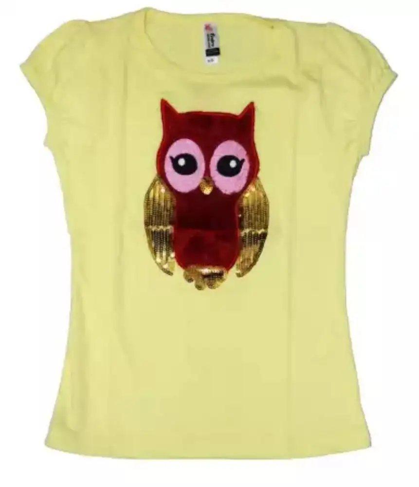 T-shirt décontracté créatif pour filles, impression Cool, drôle, hibou, emballage personnalisé, Logo, Service OEM, étiquette personnalisée, séquence tricotée