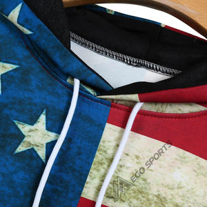 Sudadera con capucha a la moda para mujer, Sudadera con capucha, sudadera gruesa, sudaderas con bolsillos con estampado de bandera americana - Product Image 3