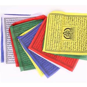 La mejor bandera de oración de Yoga de meditación regional tibetana de algodón colorido del Himalaya con 10 banderas por cuerda para educación - Product Image 1
