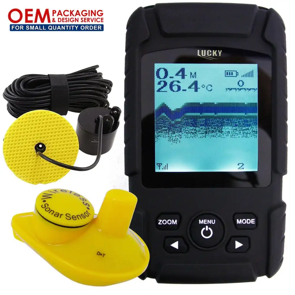 LUCKY RUSSIAN 2-in-1 Fish Finder Waterproof Transducer 328ft / 100m & 180m, Wired/Wireless Sensor (OEM Packaging Available)