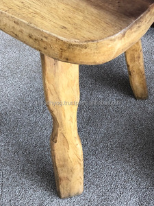 Mesa de centro antigua de madera reciclada, mueble rústico alto de madera mexicana - Product Image 5