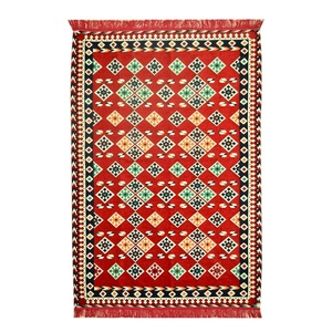 Alfombra Oriental Auténtica de Anatolia con Patrón Urgup, Color Rojo - Product Image 1