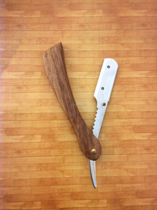 Rasoir droit en acier inoxydable à lame unique, manche en bois, coupe gorge, conception pliante, pour salon de coiffure, cheveux, visage, bikini, rasage - Product Image 3