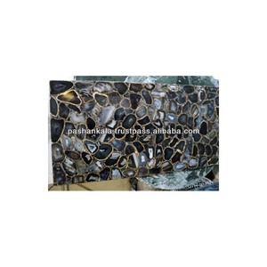 Black Agate Stone Table Top , Natural Agate Table Top - Product Image 1