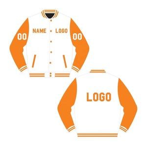 Veste universitaire unisexe en cuir de vache polaire 100% polyester avec logo personnalisé, décoration hivernale brodée de boutons imprimés, grande taille - Product Image 3