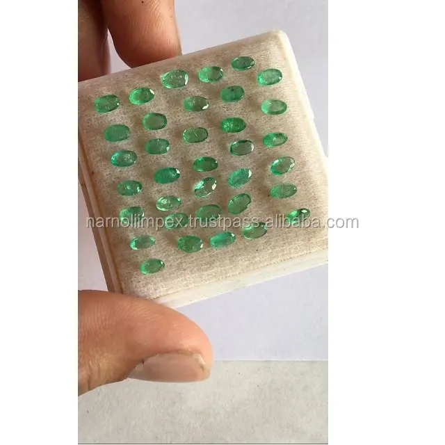 Natural Emerald non heated and non treated AAA Quality and AAA Luster with Excellent Green Color Oval cut calibrated size