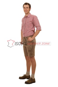 Lederhosen de ante bávaro de talla grande personalizado hasta la rodilla Trachtenlederhose antiarrugas transpirable bordado cuero personalizado - Product Image 5