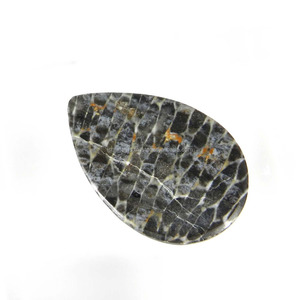 Cabujón de pera negra Natural de 23x16mm 12,40 Cts Piedra preciosa suelta Coral negro para la fabricación de joyas - Product Image 3