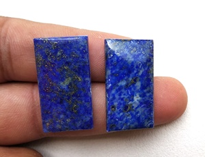 Cao AAA Lớp 2Pcs Hình Chữ Nhật Màu Xanh Tự Nhiên <span class=keywords><strong>Lapis</strong></span> Lazuli Cabochon Lỏng Đá Quý Hạt Hiệu Quả Sao Cho Dây Bọc Đồ Trang Sức - Product Image 6