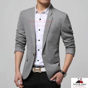 2021 el mejor vendedor trajes de lana personalizados para hombres Steve James cierre de un solo pecho transpirable negocios Casual sastrería - Product Image 2