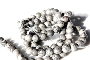 Cuentas sueltas de jaspe gris, hebras Naturales, redondas, Naturales, piedra curativa de cristal - Product Image 6