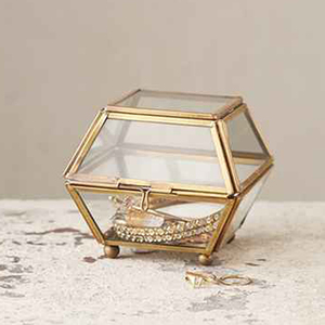 Cadeau de mariage boîte en verre en laiton - Product Image 1