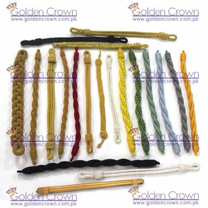 Ceremonial Golden Bullion Wire Chin Straps Cuerdas de tapa ceremonial | Cordones de tapa personalizados - Product Image 2