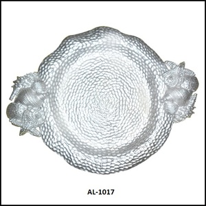 Venta al por mayor de alta calidad elegante redondo hogar boda carga fiesta placa gran oferta hecho a mano chapado en oro con martilleo uso personalizado - Product Image 4