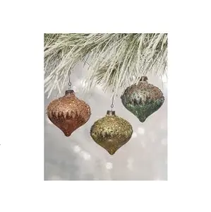 VINTAGE diseño de fiesta estilos bola de cristal de árbol de Navidad decorativo de vidrio colgante bola clásico