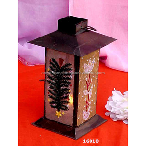 Antique <b>Brass</b> & Glass Tealight <b>Lantern</b> for Party Decor and Home Decor - Product Image 1