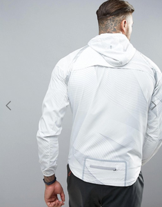 เสื้อแจ็คเก็ตกันลมแบบสปอร์ตสำหรับผู้ชาย รุ่นปี 2017 ผ้าฟลีซมีฮู้ด 100% ผ้าฝ้าย สำหรับออกกำลังกาย ฟิตเนส ยิม แบบเรียบสีพื้น ขายส่ง - Product Image 2