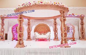 Indian Wedding <b>Wooden</b> Damroo Mandap Wedding New Design <b>Wooden</b> <b>Carved</b> Mandaps Affordable Wedding Decoration Set Australia <b>Sale</b> - Product Image 4