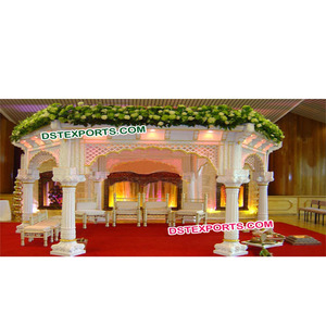 Templo DE BODA indio Mandap fibra tradicional Mandap romano personalizable ligero blanco seis pilares boda Mandap Australia - Product Image 1