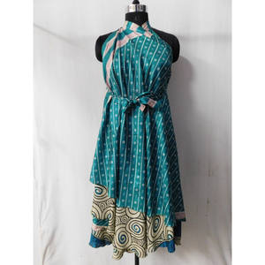 Sari en soie vintage à fleurs, grande taille, été, vêtements pour femmes, jupe longue à enrouler, deux couches, réversible, robes bohèmes à la taille - Product Image 5