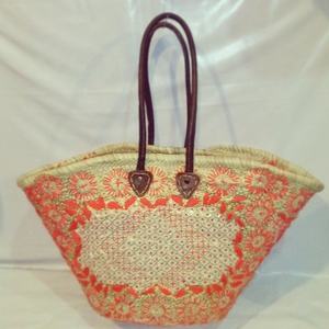 Bolso de playa de paja marroquí EMBOIRDED 2019, tejido hecho a mano Unisex bolso de playa, forro de cuero genuino, diseño de cubo geométrico de gran tamaño - Product Image 1