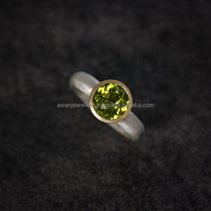 <b>Peridot</b> Quartz gemstone Sterling silver vermeil <b>ring</b> - Product Image 1