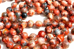 Cuentas redondas de ágata de fuego hechas a mano de alta calidad, collar Mala de Yoga, joyería de piedras preciosas de estilo clásico para regalos y fiestas - Product Image 3