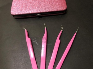 ASB Pince à cils en acier inoxydable durable de meilleure qualité Pointe de volume pointue professionnelle Testé à la main Faux cils - Product Image 4