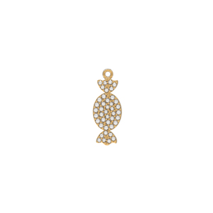 Or jaune 14K, nouveau créateur fait à la main, diamant pavé - Product Image 1