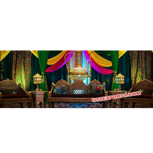 Marroquí de la boda conjunto de sofá antiguo de madera de diseño de muebles última boda de madera tallada sofá - Product Image 1