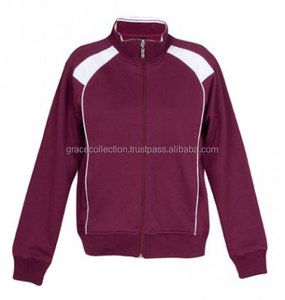 Veste d'échauffement en polyester anti-rétrécissement de haute qualité à double tricot avec design uni à rayures personnalisées - Product Image 4