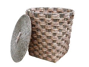 Juego de 2 cestas de almacenamiento plegables ecológicas para el hogar con material de jacinto de agua natural y Asa - Product Image 3