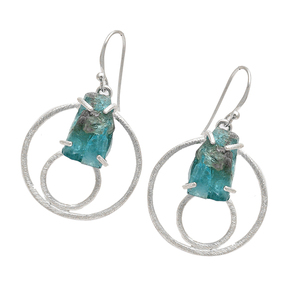 Raw Material Rough Apatite Gemstone Handmade Dangle <b>Earrings</b> 925 Sterling <b>Silver</b> Jewelry Prong Setting Unique <b>Earring</b> For Women. - Product Image 1