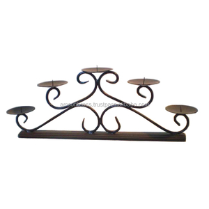 Bougeoir de décoration de mariage fait à la main de luxe candélabre bougeoir à 3 piliers en fil de fer pour la décoration de bar - Product Image 5