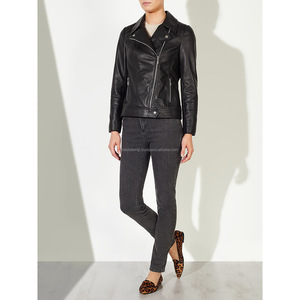 เสื้อหนังแกะมีซิปสำหรับผู้หญิง,สินค้ามาใหม่สีดำ - Product Image 6