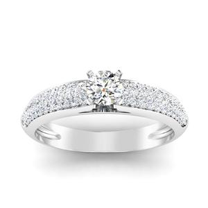 1.20 carats diamants blancs naturels bague de fiançailles en or blanc 14 carats pour femmes bague en diamant véritable bague de fiançailles en diamant femmes - Product Image 1