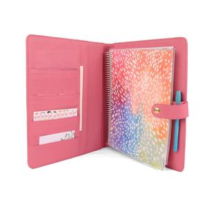 Couverture de cahier élégante en cuir rose de haute qualité pour les étudiants des écoles et des collèges Utilisation promotionnelle Tailles personnalisables - Product Image 1