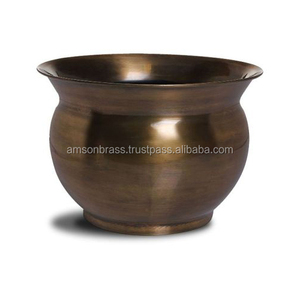 Maceta de Metal, jarrón de latón con acabado antiguo, maceta con patas para decoración de jardín, decoración de granja para el hogar, diferentes tamaños - Product Image 5