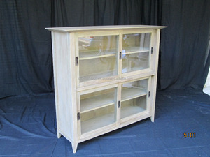 Vitrine en bois massif de style moderne et antique avec porte en verre pour meubles de maison grand affichage - Product Image 2