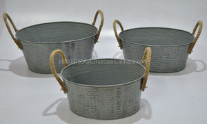 Macetas y macetas de estaño galvanizadas para suelo interior/exterior de estilo americano simple de último diseño - Product Image 6