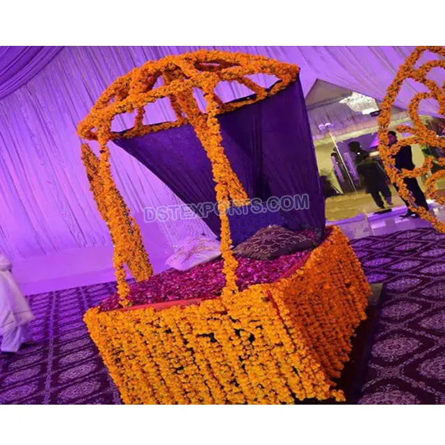 Красивая каретка для входа дульхана, индийская свадьба, Doli Palki, Свадебный вход, украшенная рикша с Umberala