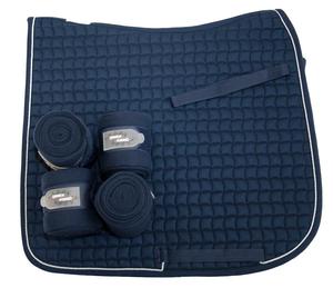 Tapis de selle matelassé pour cheval avec bandages assortis, en coton, rembourré de mousse HD, durable et confortable - Product Image 5