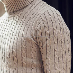 Pull-over en coton tricoté à la main respirant à col rond de couleur unie pour homme, grande taille, anti-rétrécissement, motif personnalisé, logo sur mesure - Product Image 3