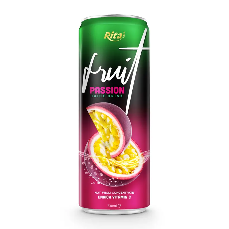 Natural Fruit Juice Brand Passion Fruit Juice Drink in can 330ml Vietnam Beverage Good For Health Juice