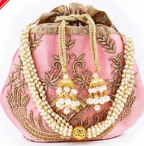 Indien Femmes Mariage Pochette Ethnique Perle soirée Potli Sac À Main - Product Image 1