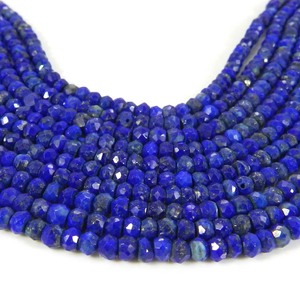 Lapis-lazuli naturel 4mm facettes perles rondes 13 pouces longueur perles en gros - Product Image 2