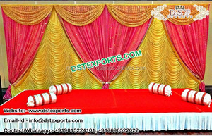 Sangeet ผ้าม่านปักลายสำหรับติดบนเวทีม่านกลางคืนสำหรับมุสลิม mhandi ของตกแต่งฉากหลังงานแต่งแบบอินเดีย - Product Image 5